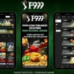 Mobile interface of P999 earning game app showcasing casino-style games and rewards.