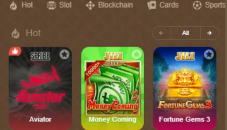 Shah Spin Game hot section showing Aviator, Money Coming, and Fortune Gems 3 earning games.