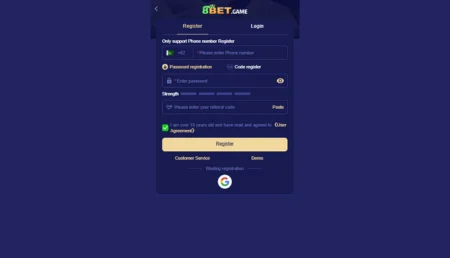 8bet game register process