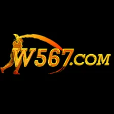 "W567 game golden logo featuring a cricket player swinging a bat."